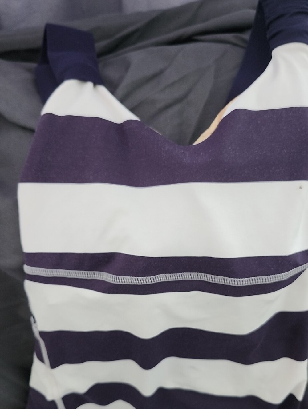 lululemon athletica Navy and White Striped Tank Top - Picture 2 of 6